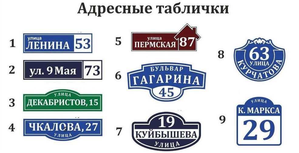 Адресные таблички, Таблички номер дома, Таблички с улицами