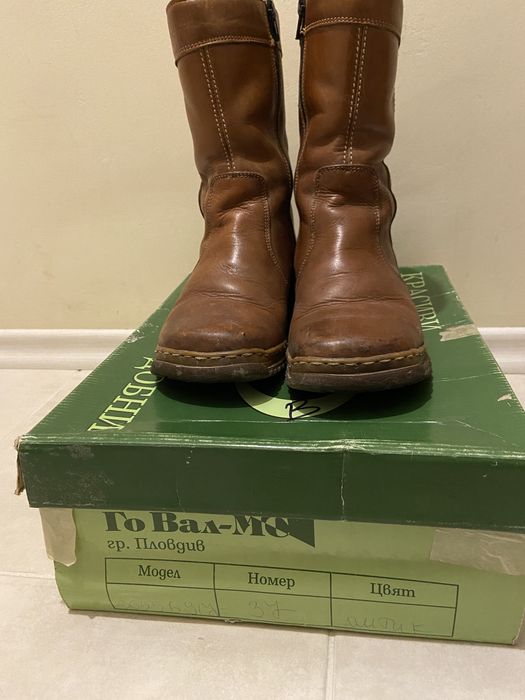 Дамски топли боти, естествена кожа, номер 37