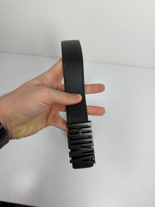 Curea AMIRI Negră - Piele, Cataramă Logo Mată - Nouă