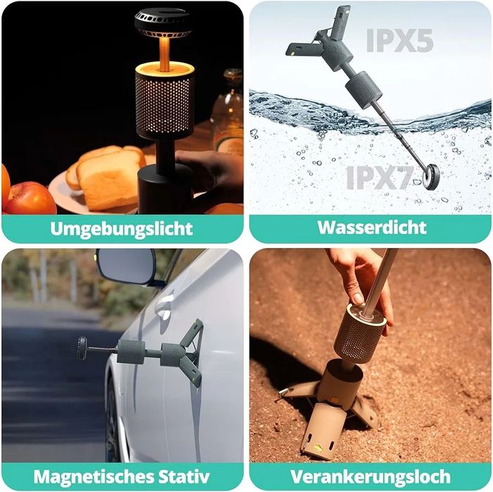 Lanterna cu acumlator 10000 mAh pentru camping bushcraft