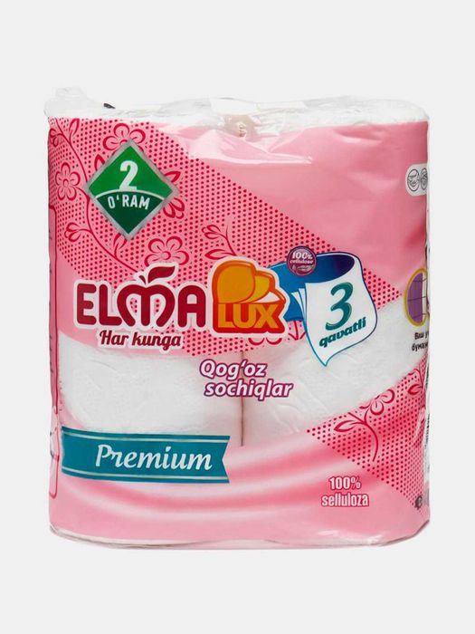 Elma Lux qog‘oz sochiqlari, 3 qavatli, 2 dona Бумажные полотенца