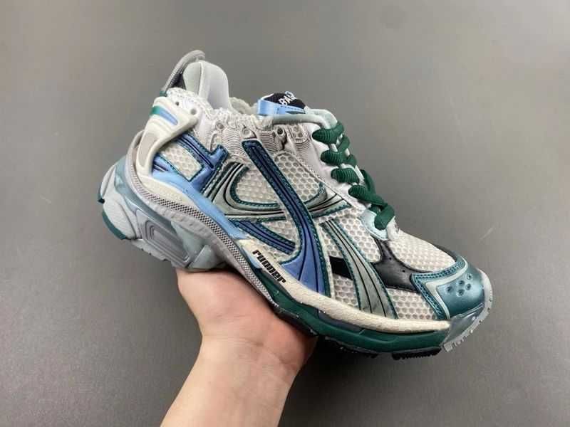 Balenciaga Runner White Green Blue Dark Grey/Black