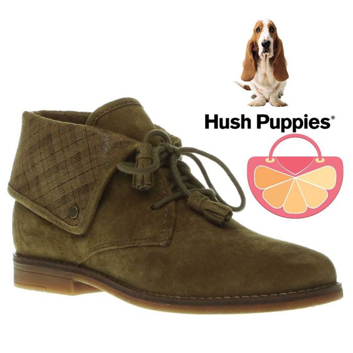 HUSH PUPPIES № 38 – Дамски боти ест. велур "KHAKI BOOTS" нови с кутия