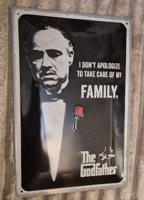 Placuta Metalica The Godfather, cu Don Vito Corleone