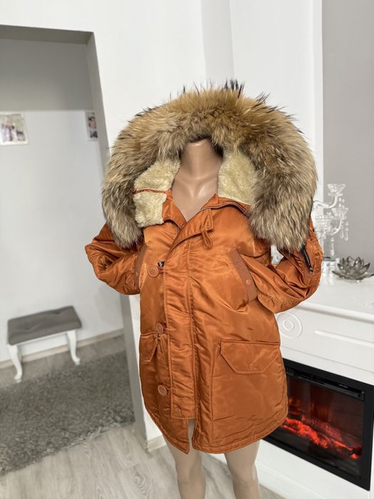 Geaca alpha industries barbati cu blana naturala
