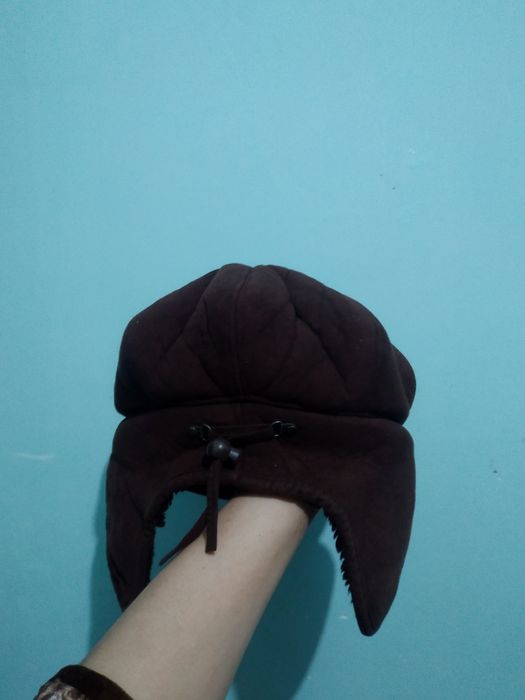 Шапка ушанка натуральная замша