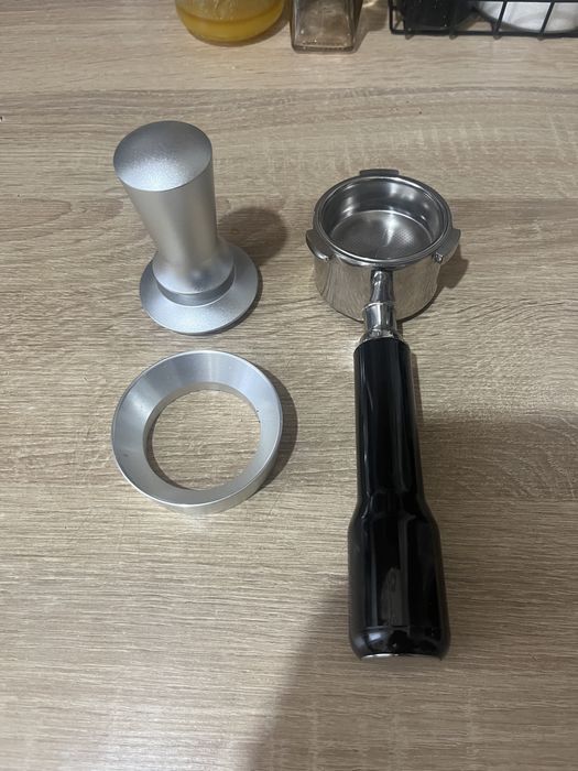 Set upgrade Espresso 51mm- Portafiltru, Tamper Reglabil si Inel Dozare