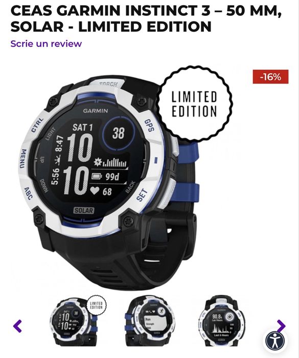 Vand sau schimb garmin instinct 3 solar 50 mm cu apple watch