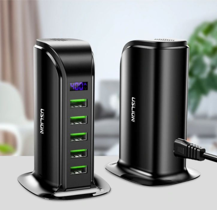 новая Мощная зарядка на 5 USB с индикацией тока заряда и напряжения