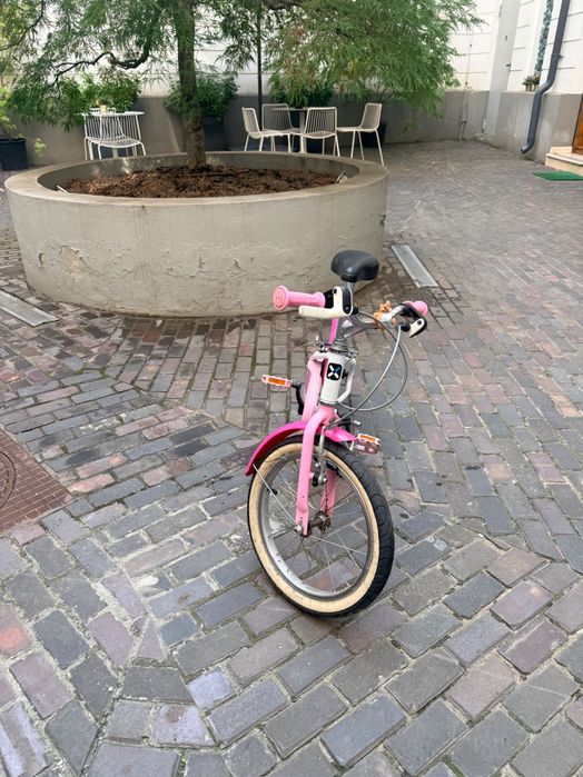 Bicicletă copii B’TWIN Docto Girl 500, 16”, roz/alb