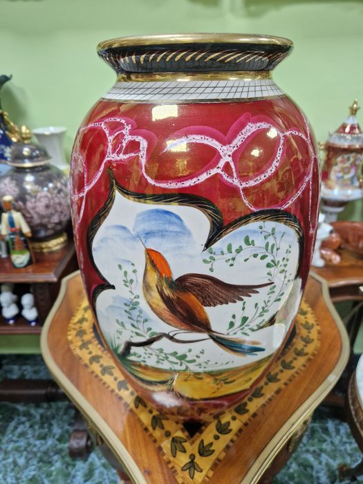 Уникална огромна антикварна белгийска порцеланова ваза H.BEQUET