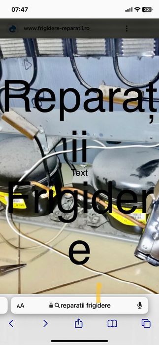 Reparatii Frigidere la domiciliu. PFA