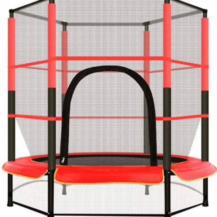 Мини батут с мрежа за безопасност – Компактен и забавен избор за деца