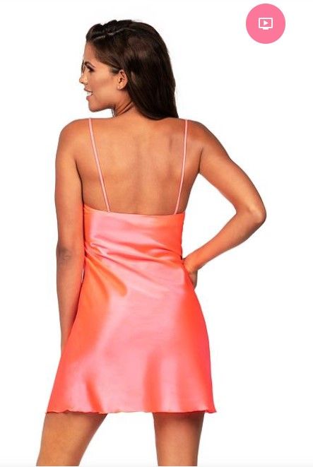 Neglijeu dama sexy roz corai satin lenjerie lux pijama femei