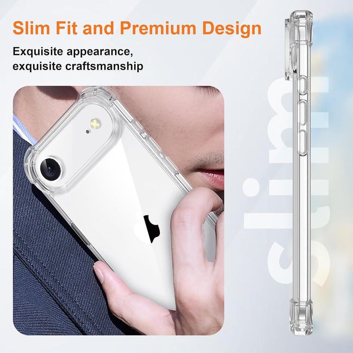 Прозрачен силиконов удароустойчив кейс за apple iphone 17 air