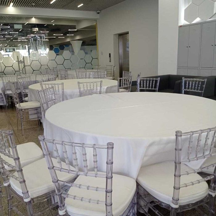 Прокат/аренда столы стулья посуда скатерти чехлы 24/7