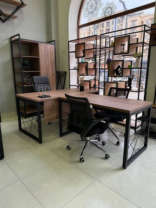 Комплект 3в1 руководителя слтиле лофт стол тумба стеллаж директора