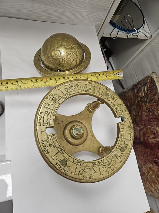 Glob pământesc de bronz cu zodiile