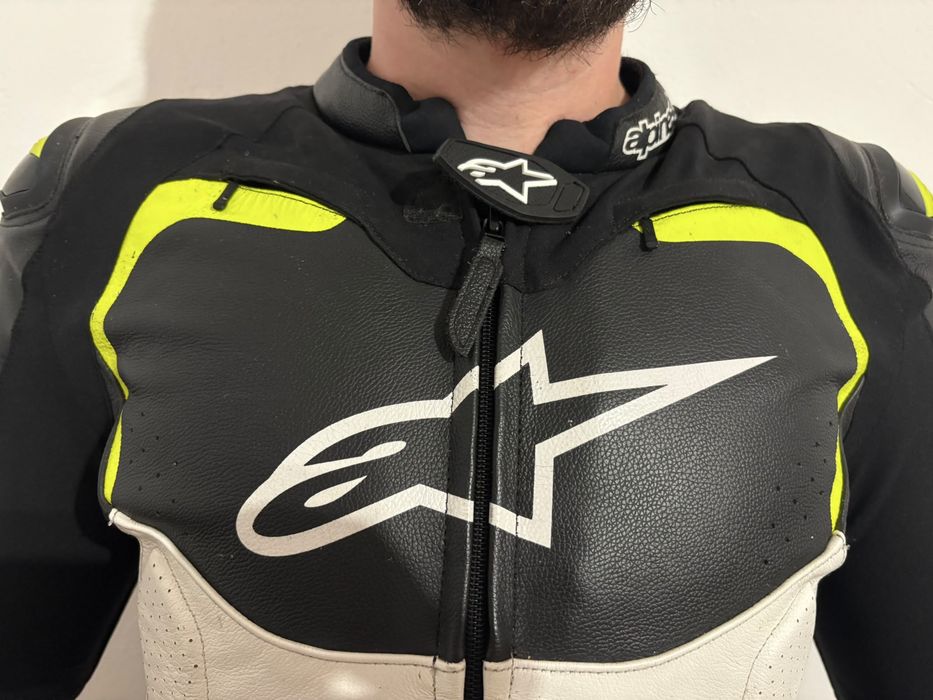 Geaca Moto Piele cu cocoasa Alpinestars GP PRO - M (50) Yellow Fluo