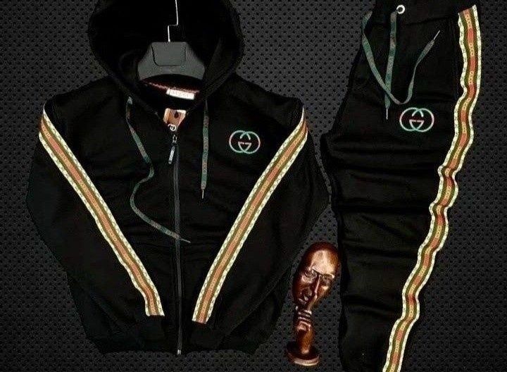 Trening barbati Gucci, sezonul rece, logo brodat/bumbac