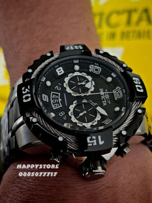 INVICTA Bolt Steel Silver/Black 55 mm, Инвикта нов ръчен часовник