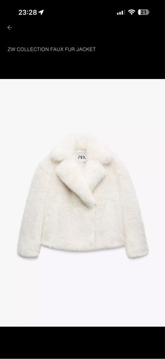 Палто на ZARA с бял косъм