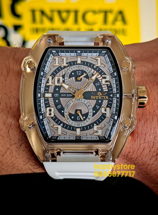 INVICTA Cyclone White/Gold 49 mm, Инвикта нов ръчен часовник