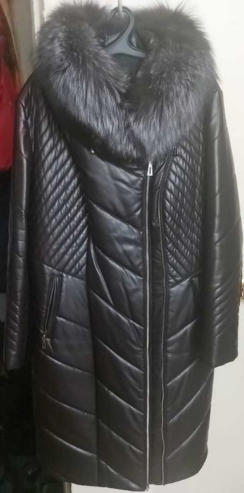 Зимняя куртка экокожа