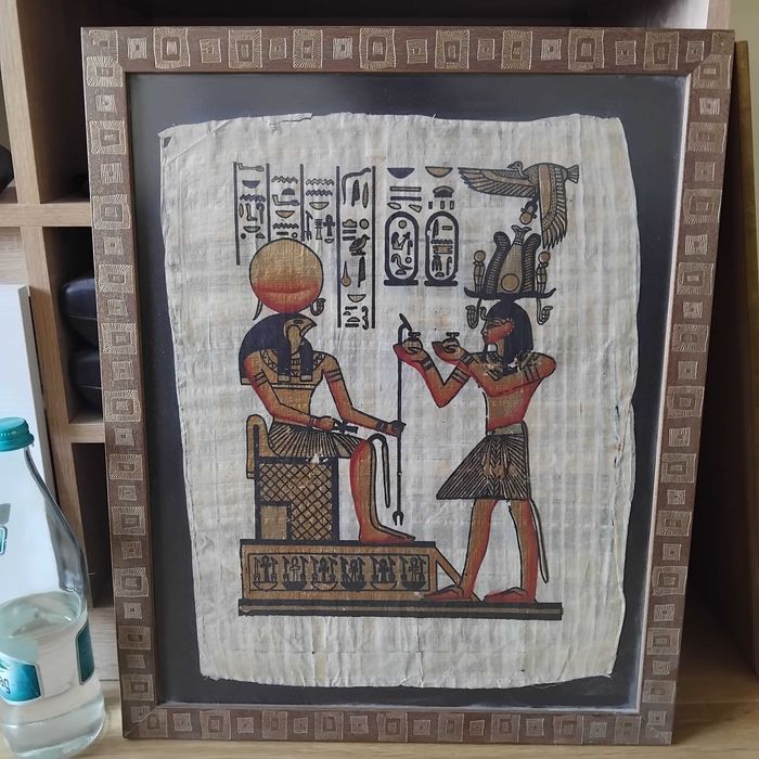 Египетски картини върху папирус с рамка 53х43см
