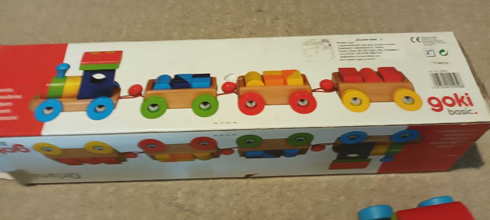 Дървено детско влакче Goki, деца над 2 години