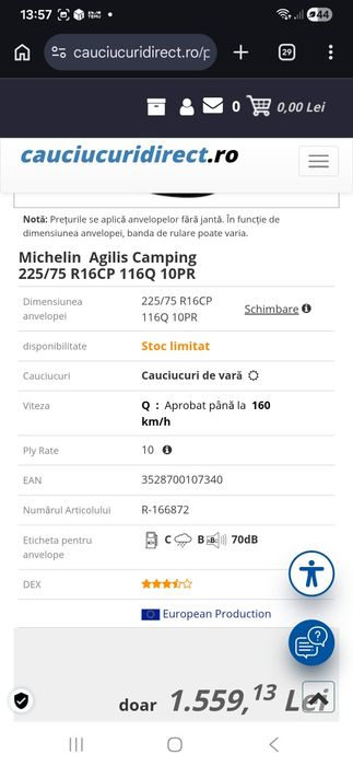 225 75 16 CP Michelin