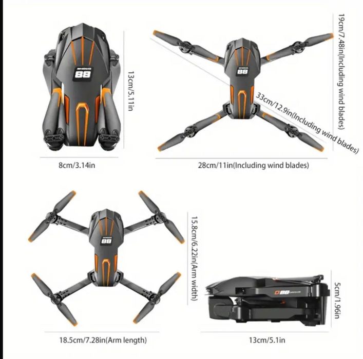 Мобилен радиоуправляем многоманеврен дрон с камери с високо качество.