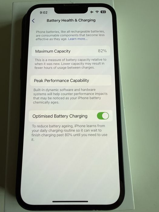 iPhone 13, 256 GB, 82% battery