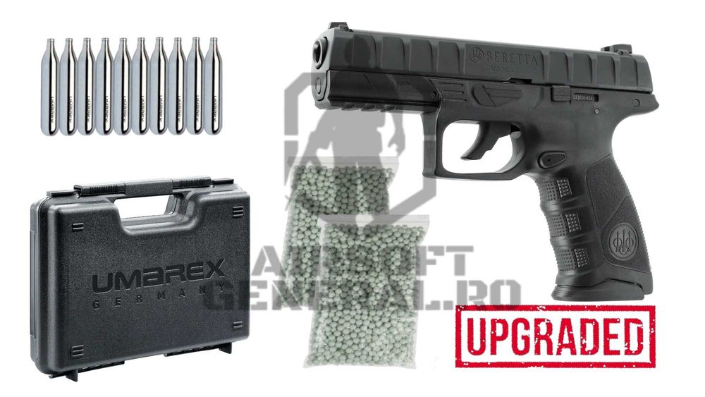 Set/Pachet Airsoft Beretta APX CO2 BlowBack UPGRADED +Cutie+bile+CO2
