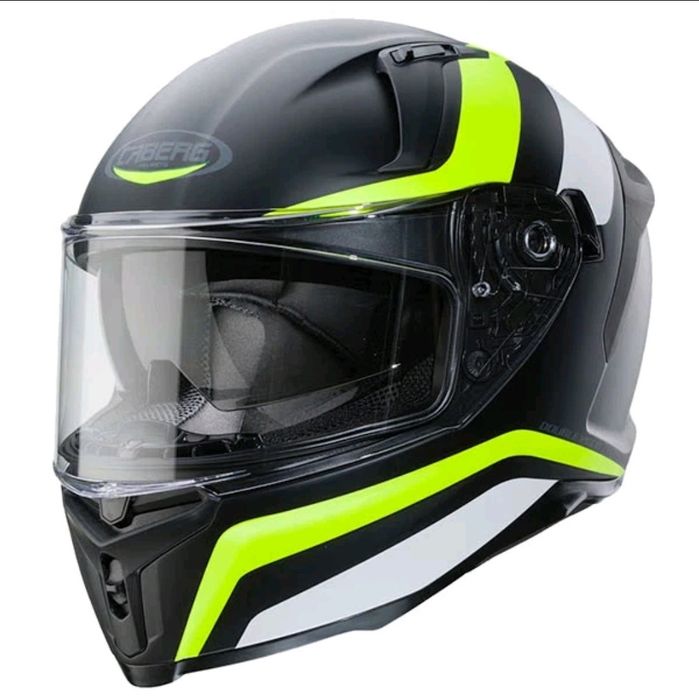Мото каска Caberg Avalon - Blast Matt Black / White / Yellow Fluo 
Размер S : 55 - 56