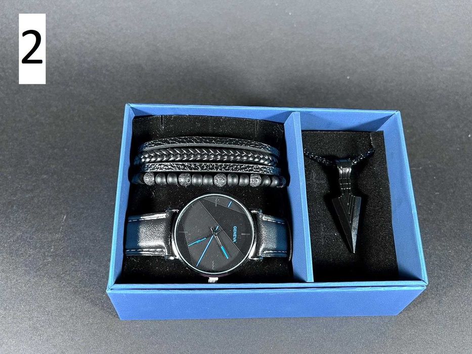 Мъжки Подарък За Свети Валентин - Комплект Часовник И Гривни