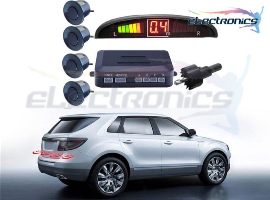 Парктроник система за автомобил OEM с 4 датчика LCD дисплей и звук