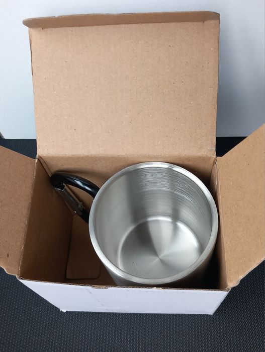 НОВА Туристическа Метална чаша с дръжка - карабина, 200 мл.