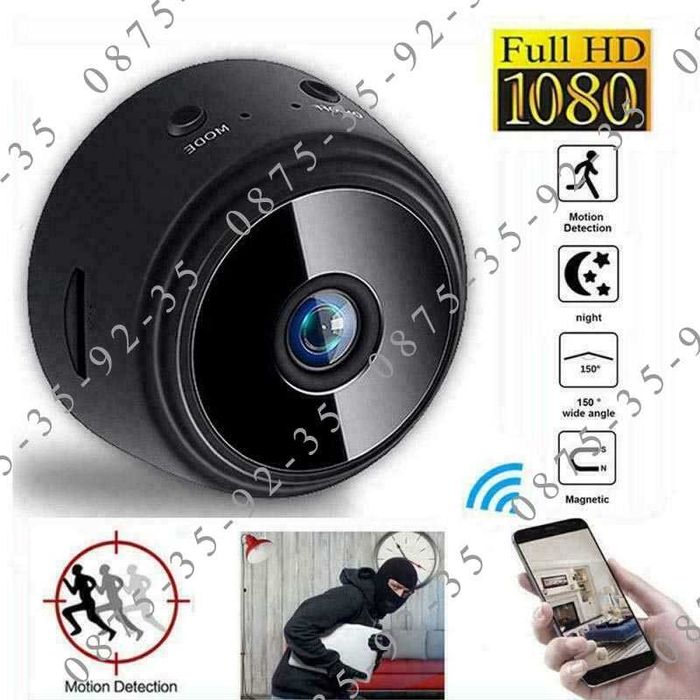 Скрита мини Камера за наблюдение. Шпионска безжична mini Camera. Wi-Fi