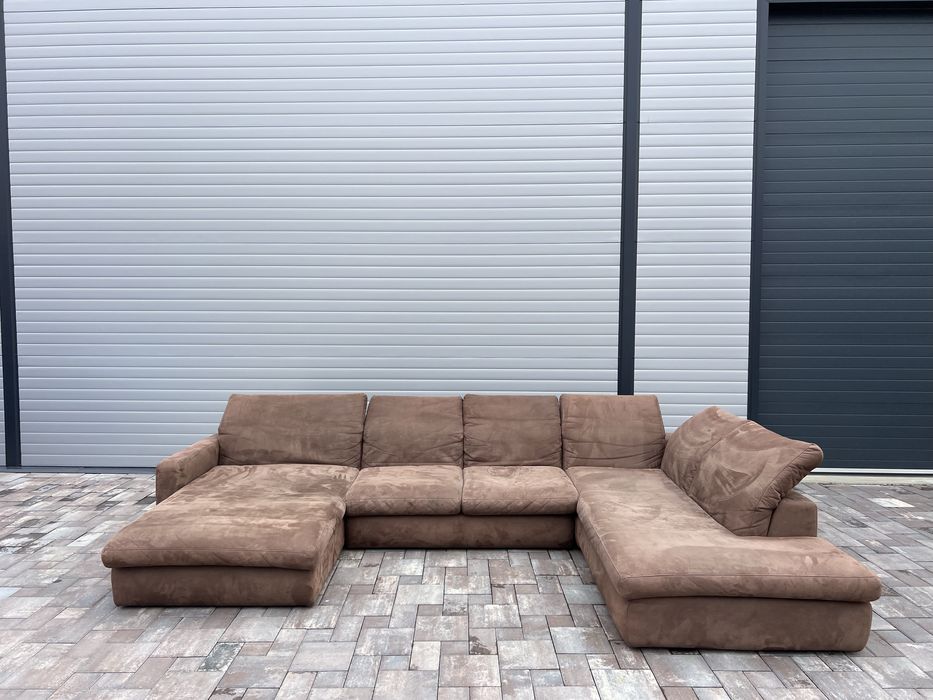 Coltar Living ~ Sufragerie XXL Forma U Piele intoarsa Alcantara