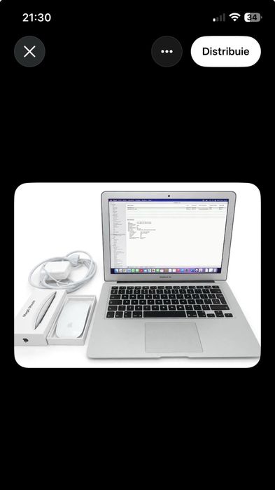 MacBook Air 13" 2017 - i5 / 8GB RAM / 128GB SSD - BATERIE NOUA 3 cicluri + Magic Mouse Original - Ca Nou PRET: 1.450 lei (negociabil) - minim 1.300