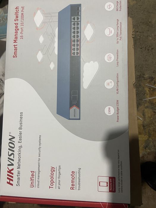 Сетевой Коммутатор Hikvision 16-порт Poe
