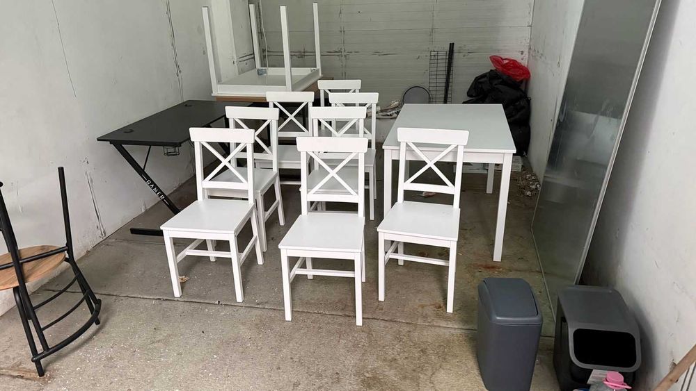 Scaun alb lemn ,second hand