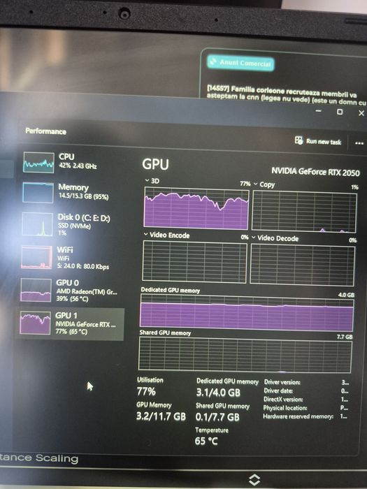 Laptop gaming Acer Nitro V15