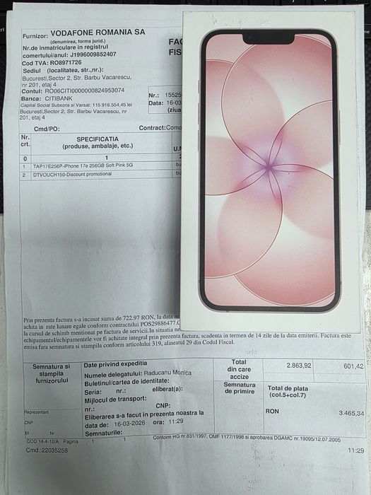 Iphone 17 e/256 Gb /Sigilat cu Factura