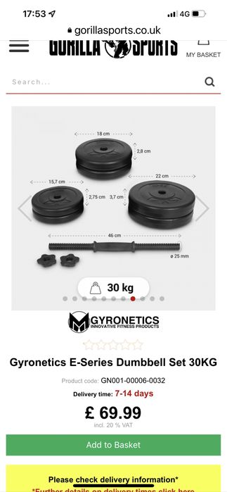 Gantere reglabile set 30 kg, noi made in germany 15 kg+15 kg=30 kg noi