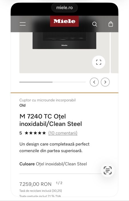 Cuptor microunde inox Miele M7240