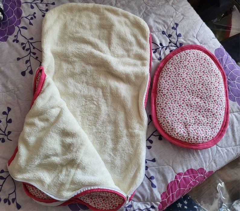 Комплект за количка от две части Flowers Pink