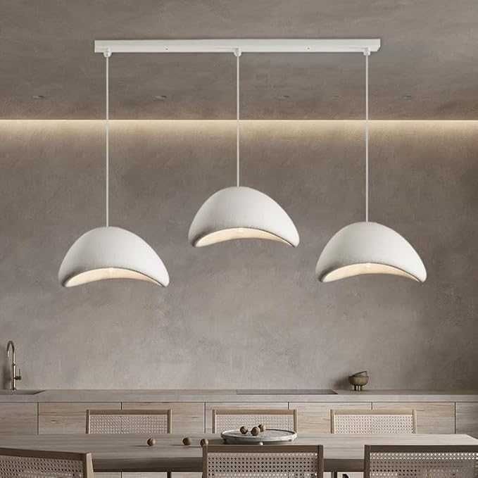 Бял модерен полилей висяща облак 3 каменен скандинавски  Wabi-sabi