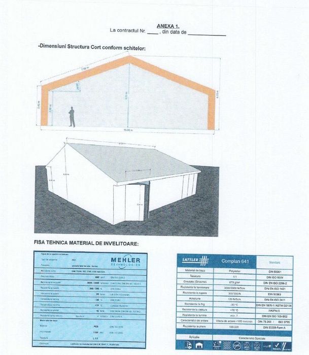 Cort industrial/depozitare 16x16m–structura+prelată PVC profesională ...